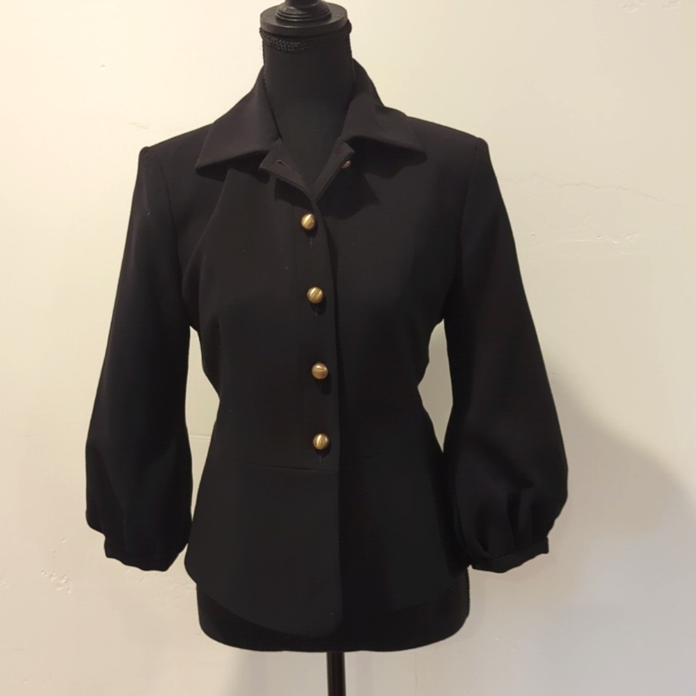 CAbi Abbott Black Peplum Jacket Style #3027 NWOT